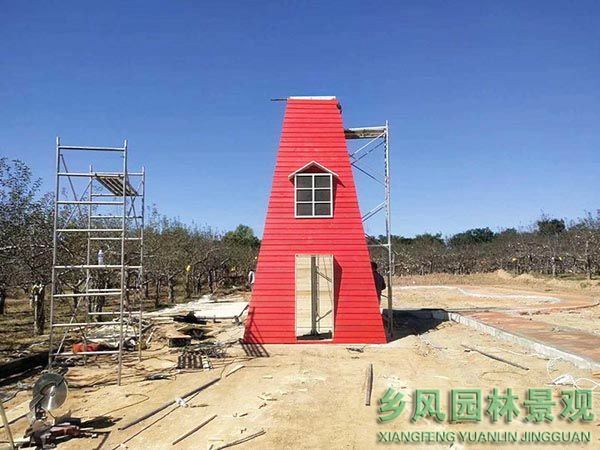 甘肅武威新天祝藏族自治縣新農村景觀風車外壁整理